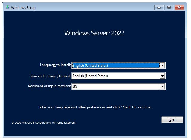 Hướng dẫn cài đặt Windows Server 2022