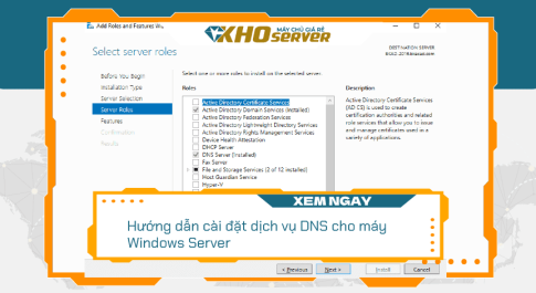Hướng dẫn cài đặt dịch vụ DNS cho máy Windows Server