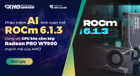 Phần mềm AI tính toán mở ROCm 6.1.3 cùng với GPU khe cắm kép Radeon PRO W7900 mạnh mẽ của AMD