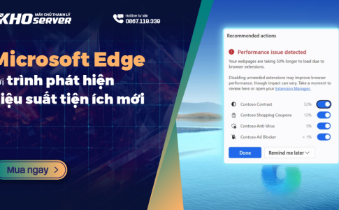 Microsoft Edge với trình phát hiện hiệu suất tiện ích mới