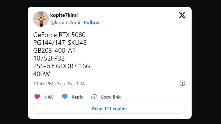 Thông số kỹ thuật của quái vật đồ họa NVIDIA GeForce RTX 5090 và RTX 5080 bị rò rỉ