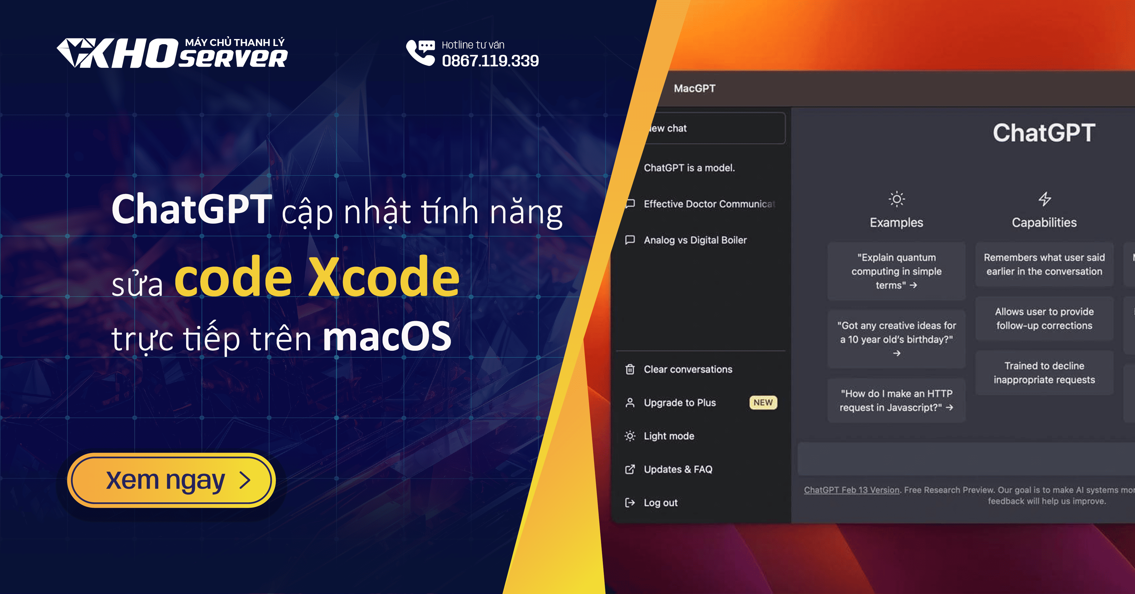 ChatGPT cập nhật tính năng sửa code Xcode trực tiếp trên macOS