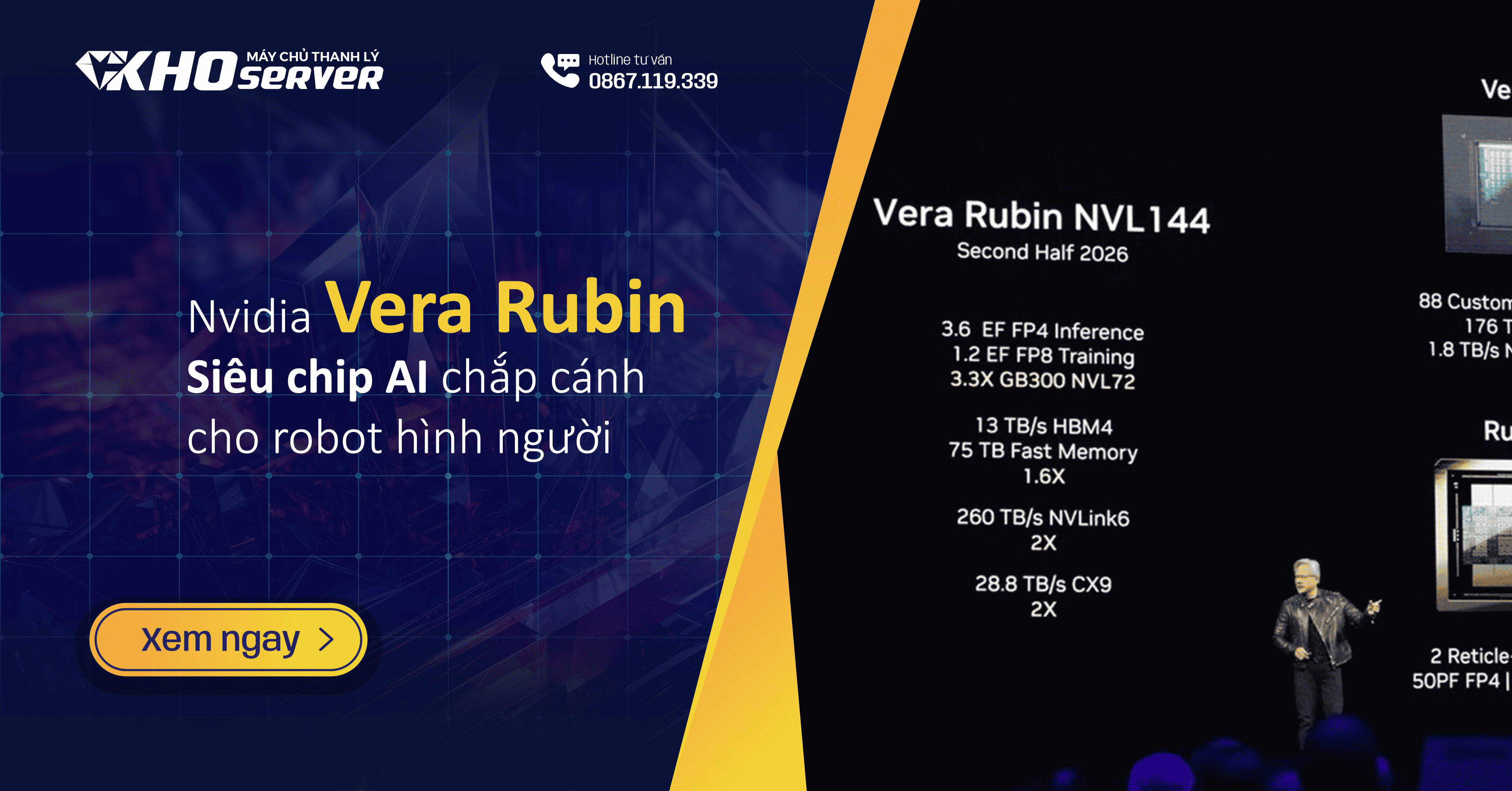 Nvidia Vera Rubin - Siêu chip AI chắp cánh cho robot hình người