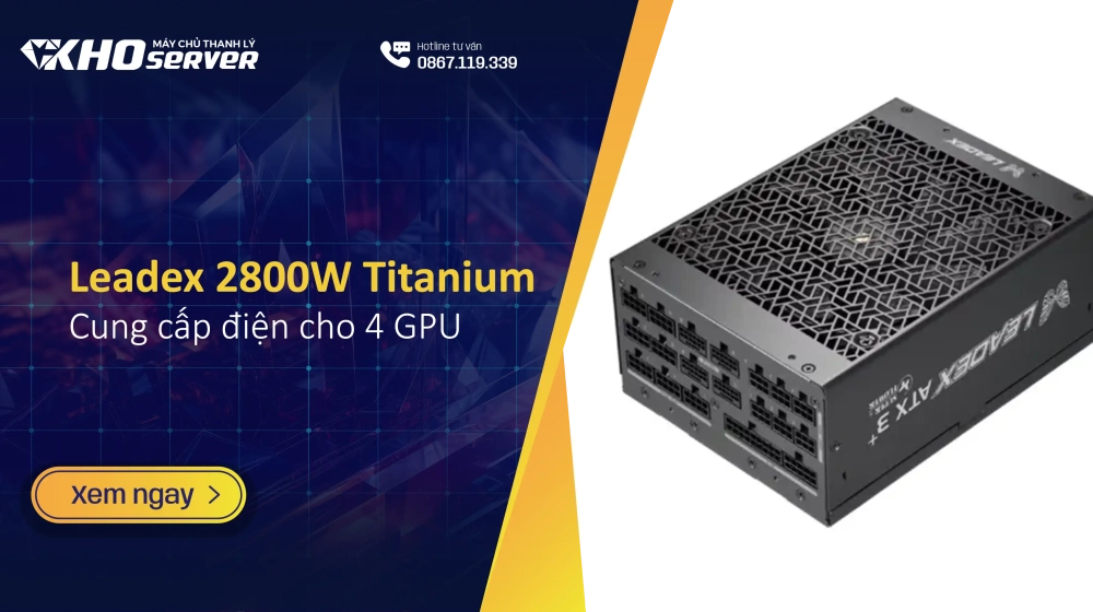 Leadex 2800W Titanium - Bộ nguồn cung cấp điện cho 4 GPU Leadex 2800W Titanium - Bộ nguồn cung cấp điện cho 4 GPU