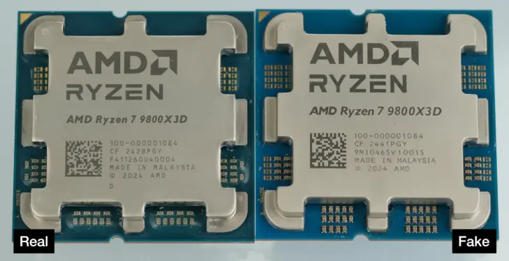 Người dùng nhận được CPU Ryzen 7 9800X3D giả