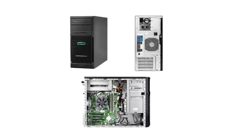 Máy chủ tower ML30 đặt độc lập trong văn phòng