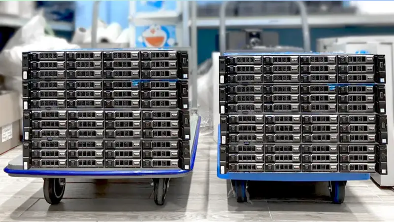 Một chiếc máy chủ Dell cũ dù đã qua sử dụng nhưng linh kiện vẫn giữ nguyên