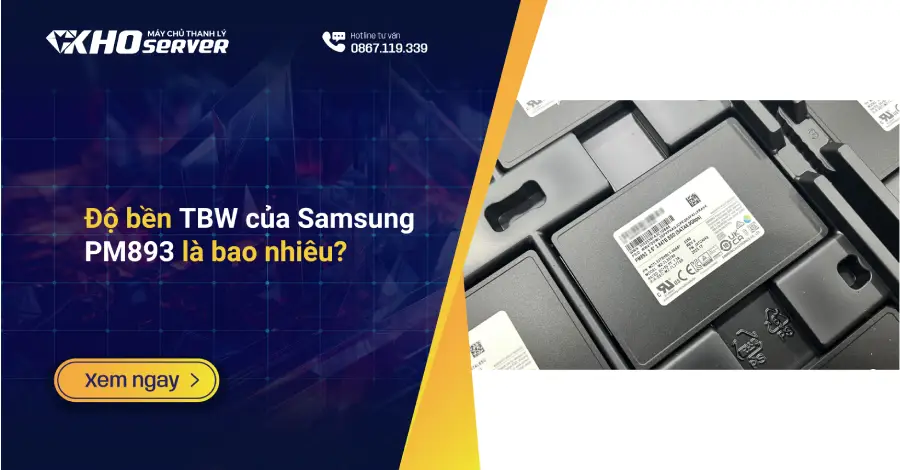 Độ bền TBW của Samsung PM893 là bao nhiêu?