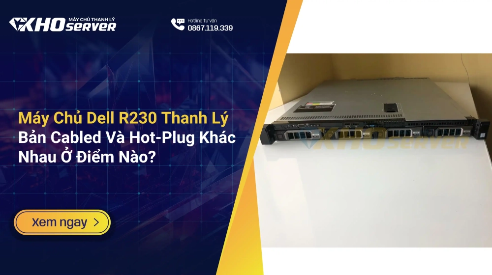 Máy Chủ Dell R230 Thanh Lý Bản Cabled Và Hot-Plug Khác Nhau Ở Điểm Nào